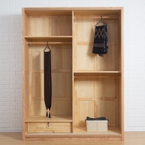 訂造傢俬白橡木糸列北歐實木系列 白橡木實木框趟門衣櫃衣櫃*可訂造呎吋  (IS7652)