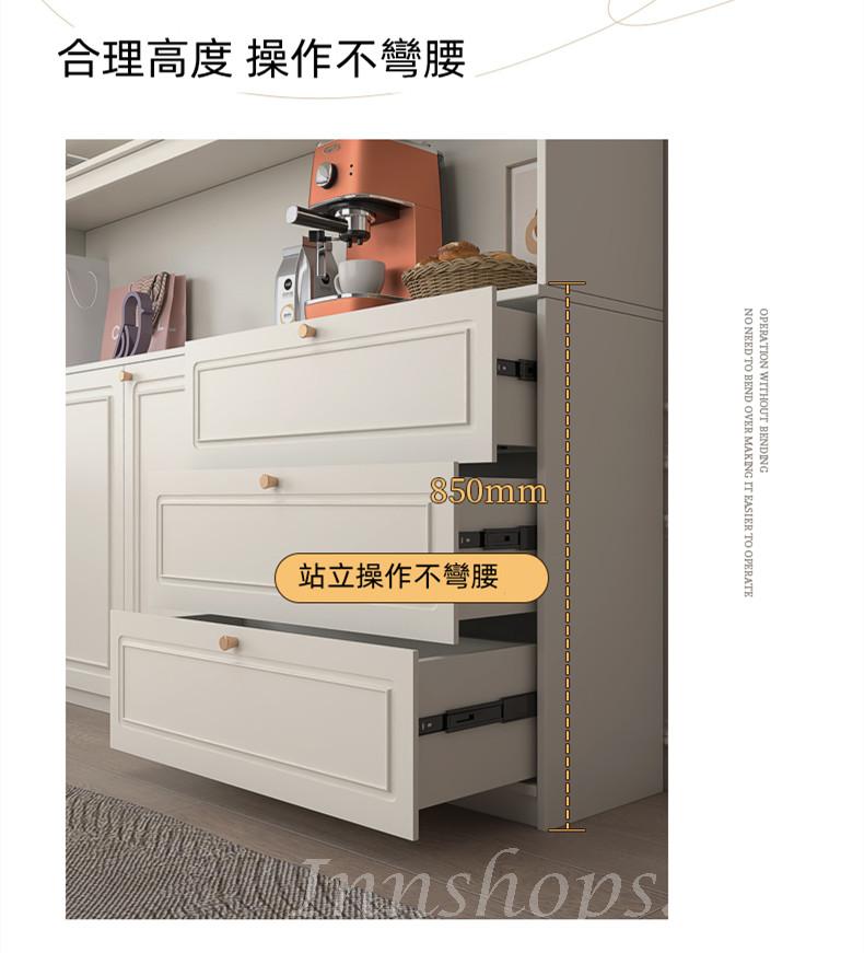 田園純白.象牙白系列 餐邊櫃客廳儲物櫃80cm/120cm/140cm/160cm/180cm/200cm(ISIS8742)