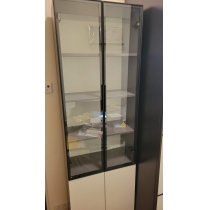 北歐摩登系列  玻璃門書桌電腦枱/書櫃/衣櫃 一體組合80/120/140cm(IS7861)