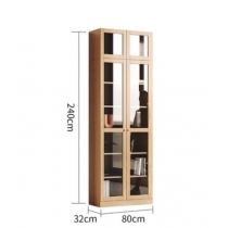 北歐實木紅橡木系列 玻璃門書櫃*80/120cm (IS8741)