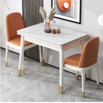 北歐實木橡木系列 岩板 折疊 伸縮 餐枱 餐椅組合60-120 x 90 x 75cm (IS8761)