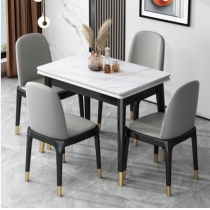 北歐實木橡木系列 岩板 折疊 伸縮 餐枱 餐椅組合60-120 x 90 x 75cm (IS8761)