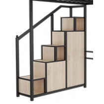 鐵藝時尚 高架雙人床 連儲物梯櫃 120/150/180cm (IS8880)
