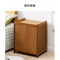楠竹系列 床頭櫃 置物櫃 (雙向趟門+單櫃桶) 42x31x50cm (IS8992)