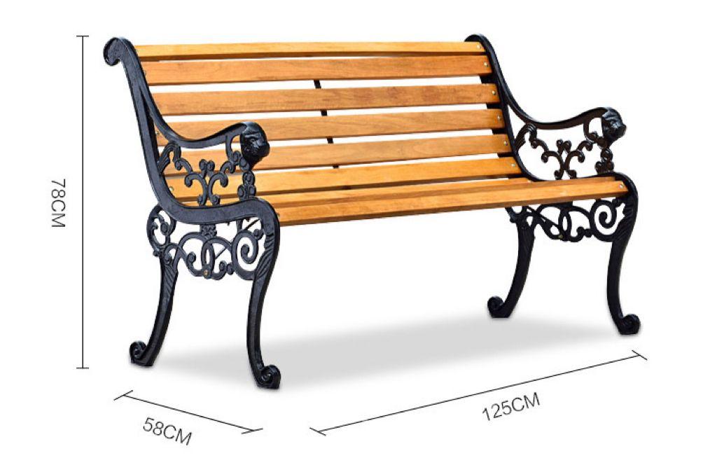 商業客戶訂購產品系列 戶外傢具防腐實木長椅 鐵藝公園長椅 (IS7603)