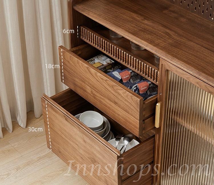 北歐實木系列 黑胡桃木餐邊櫃 可自訂尺寸 (IS6510)