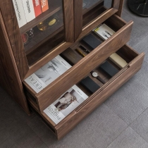 北歐實木系列 黑胡桃木書櫃 可自訂尺寸 (IS6507)