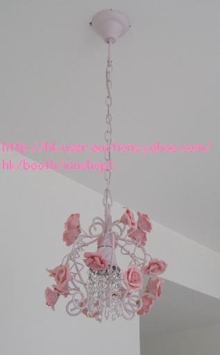 18朵手製光面陶瓷玫瑰水晶吊燈 L size(IS0107)