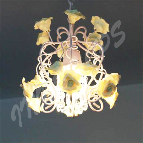 18朵手製光面陶瓷玫瑰水晶吊燈 L size(IS0107)