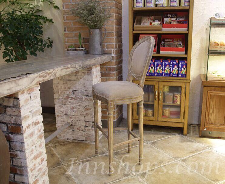 復古做舊實木高腳吧椅 Bar Chair (IS4156)