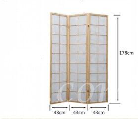 實木日式無紡布屏風(白.啡) 3片/4片/5片...  (IS2208)