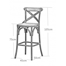 原木復古鐵藝吧椅 Bar Chair (IS4136)