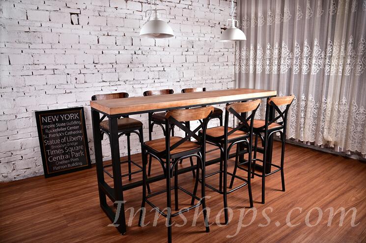 原木復古鐵藝吧椅 Bar Chair (IS4136)