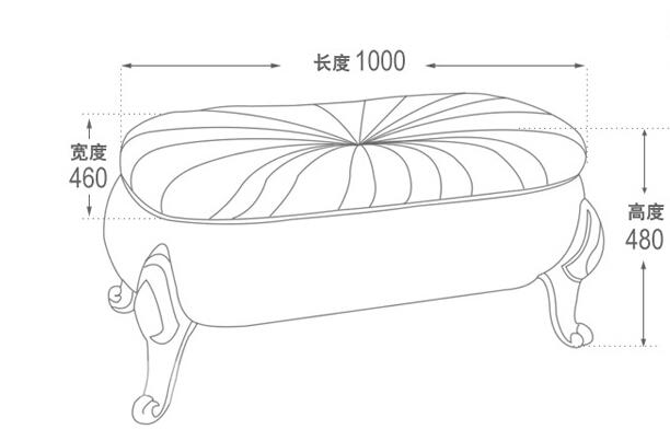 歐式床尾凳 新古典換鞋凳 (IS4550)
