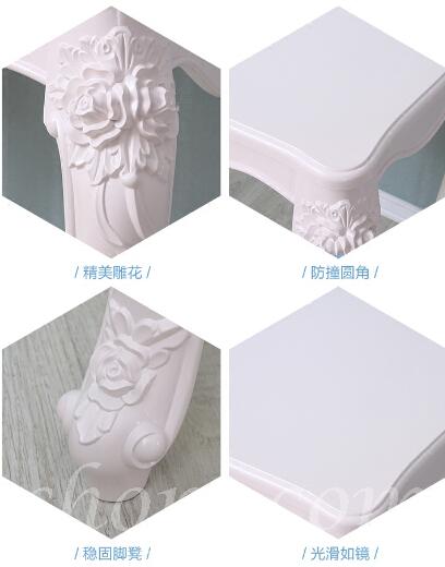 維也納 實木彎腳雕花餐桌 *3呎3 (IS1639)