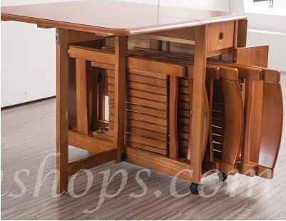 北歐系列 伸縮實木餐桌椅組合(IS1016)