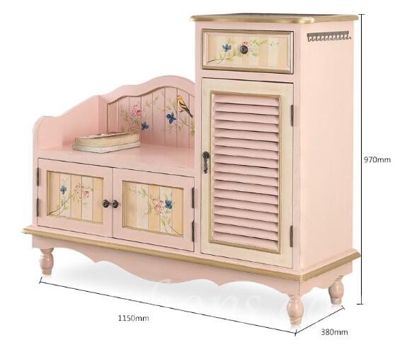 仿古手繪 實木 換鞋座櫃 (IS1316)