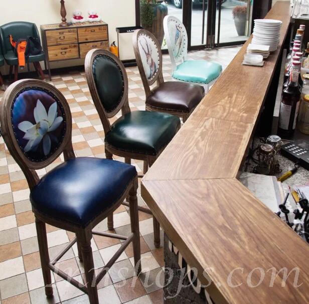 復古做舊實木高腳吧椅 Bar Chair (IS4156)