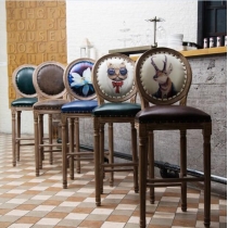 復古做舊實木高腳吧椅 Bar Chair (IS4156)