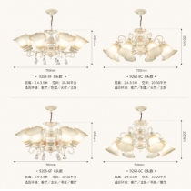 歐式 5/6/8頭水晶吊燈(IS4936)
