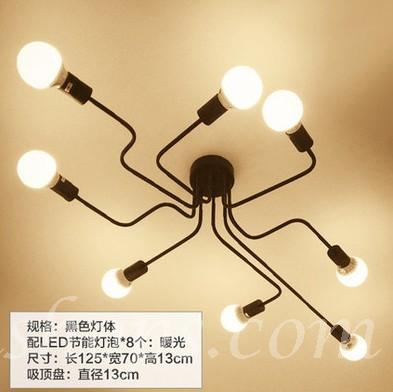 北歐美式簡約吸頂燈 4/6/8頭 (IS0116)