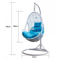 戶外籐編吊織藍搖搖椅(IS0390)