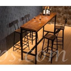實木復古鐵藝Bar Table Bar Chair  (IS2280)