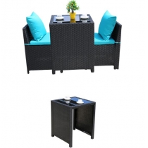 戶外傢俱 小戶型 收納仿藤桌椅3件套裝(IS5033)