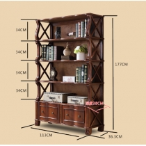 美式 全實木書架 113cm (IS5328)