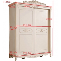 法式貴族 實木趟門衣櫃 138cm/155cm/160cm/177cm/185cm (IS4134)