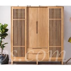 北歐系列 實木4門百葉大衣櫃 180cm (IS5749)