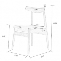 北歐系列 實木餐桌椅子 1呎6 (IS5760)