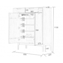 北歐系列 實木鞋櫃 2呎8 (IS5768)