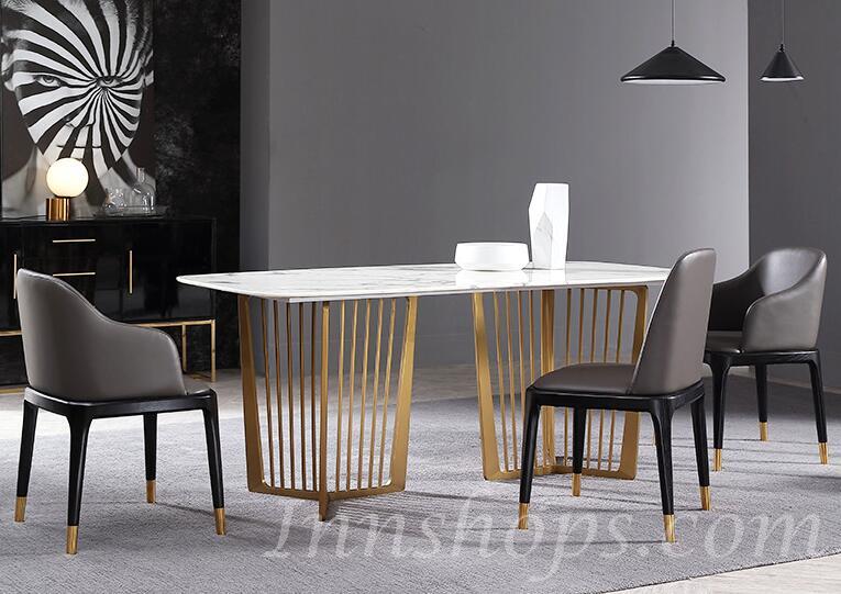 意式氣派系列 大理石不銹鋼餐桌椅子 *4呎7/ 5呎3/ 6呎/ 6呎7 / 7呎3 (IS2105)