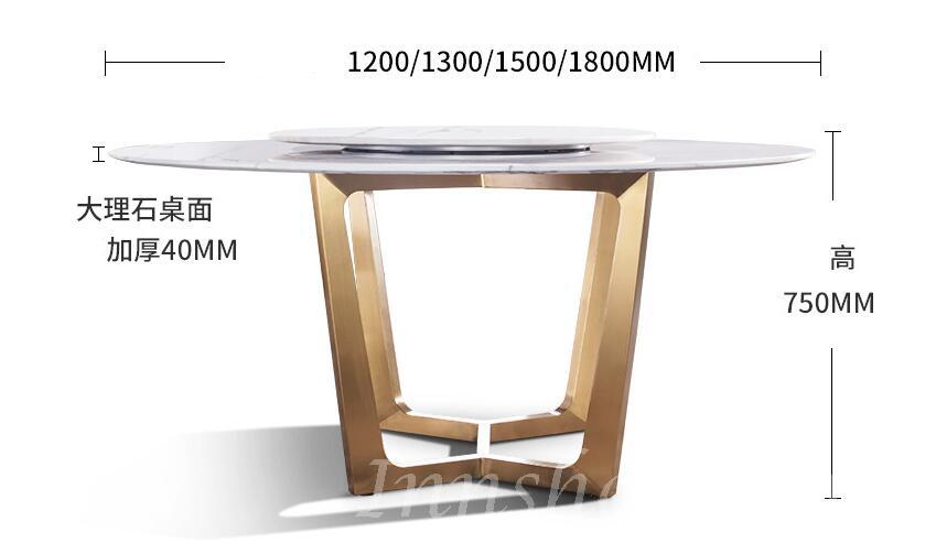 意式氣派系列 大理石不銹鋼餐桌椅子 *3呎11/ 4呎3/ 4呎11/ 5呎11 (IS4485)