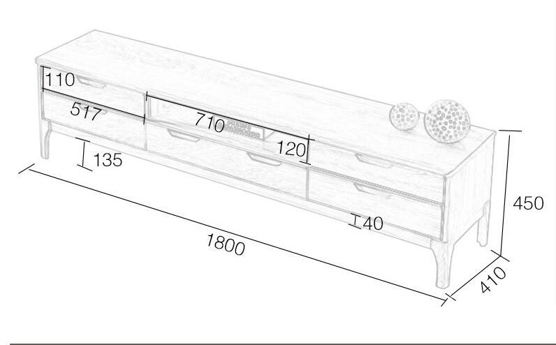 北歐系列 實木電視櫃 180cm (IS5783)