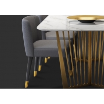 意式氣派系列 大理石不銹鋼餐桌椅子 *4呎7/ 5呎3/ 6呎/ 6呎7 / 7呎3 (IS2105)