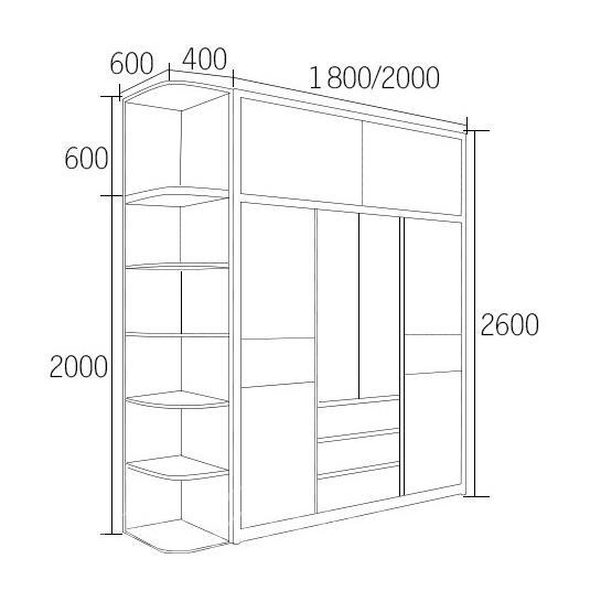 北歐摩登系列 趟門衣櫃 180cm/200cm/240cm (IS4539)