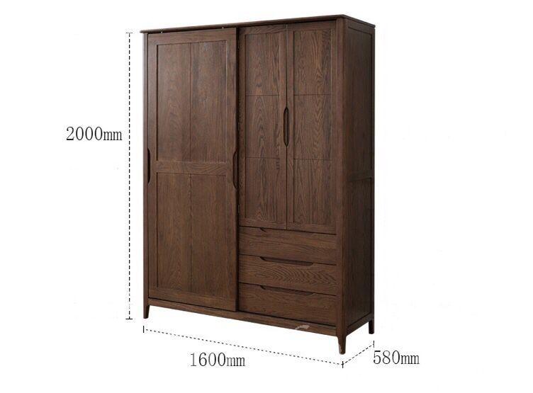 北歐實木系列 白橡木衣櫃 160cm/180cm/200cm (IS5892)