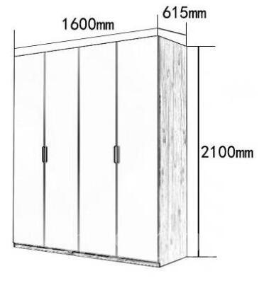 北歐品味系列 4門衣櫃 160cm (IS5898)