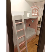 兒童皇國 訂做小屋米奇碌架床 小朋友床 (左右封板款) *可訂做呎吋及4種顔色(不包床褥) (IS4687)