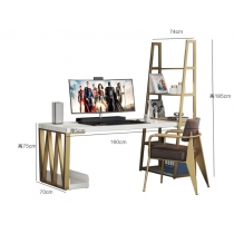 鐵藝系列 書枱連書架 120cm/140cm/160cm/180cm/200cm (IS4845)