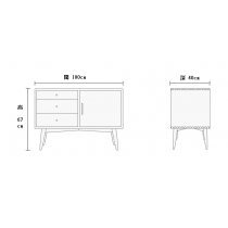 (陳列品一個 $1299) 北歐實木白橡木系列 電視櫃組合邊櫃 100cm (IS5087)