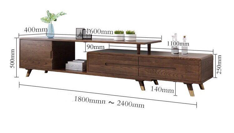 北歐實木白蠟木系列 可伸縮電視櫃 180cm-240cm  (IS6132)