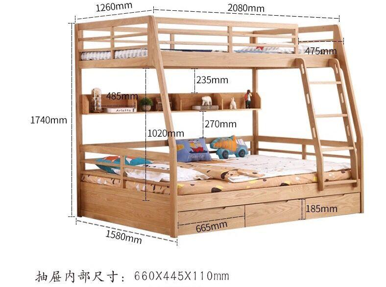 北歐實木系列 白橡木碌架床*可訂造呎吋(不包床褥) (IS5971)