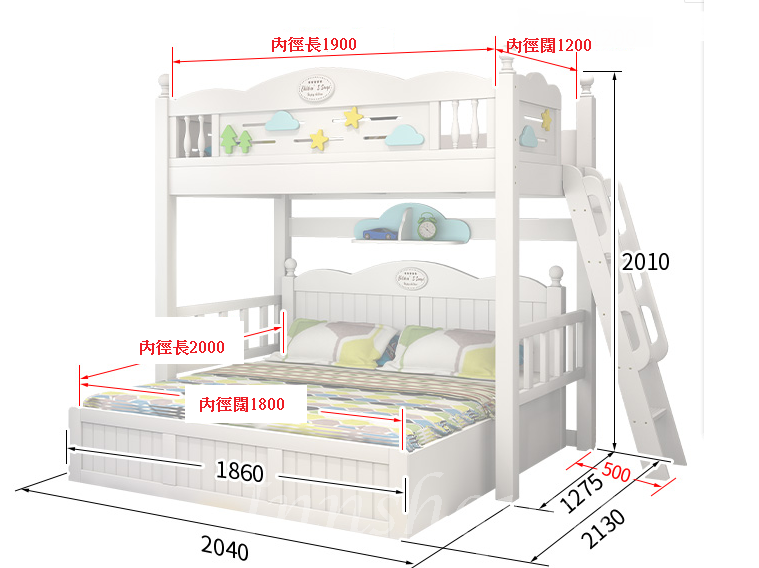 兒童皇國 丁字床 小朋友床 4呎(不包床褥) (IS6158)