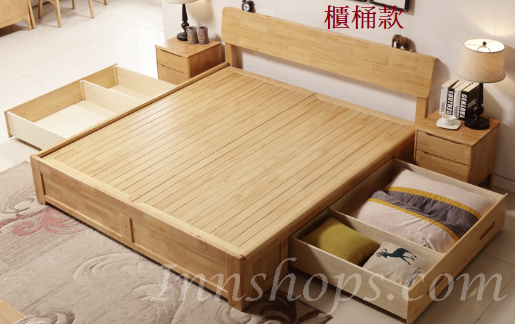 日式實木橡木 床*4呎/5呎/6呎(不包床褥)(IS6162)