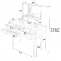 北歐實木白蠟木系列 梳妝台*3呎2(IS6176)