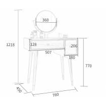 北歐實木白蠟木系列 梳妝枱*2呎半 (IS6221)