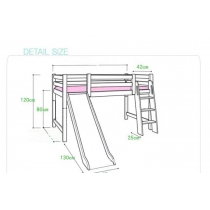 兒童皇國 松木實木滑梯高架床 小朋友床 *可訂做呎吋(不包床褥) (IS6305)